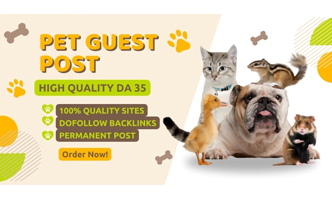 publish high authority pet guest posts with powerful SEO backlinks
