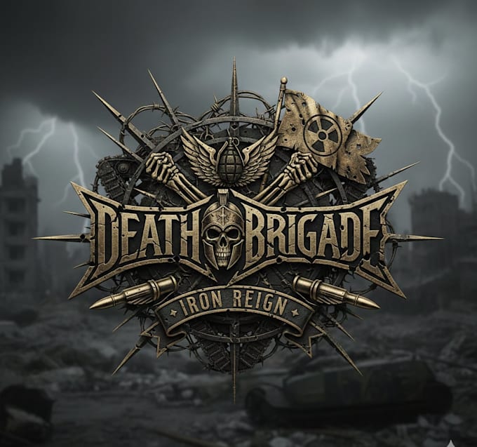 design a war metal band logo