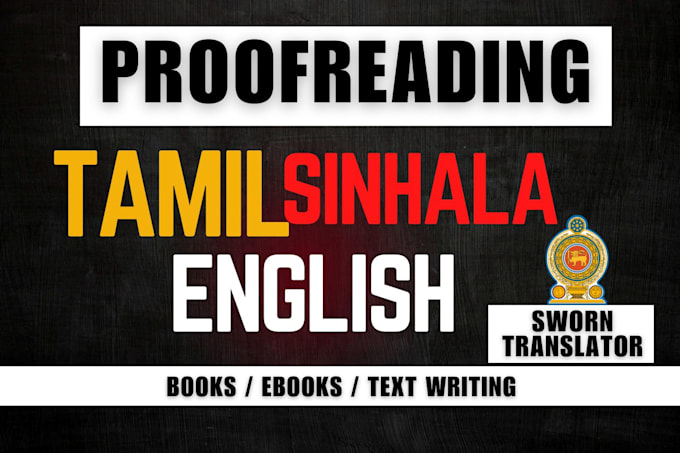 proofreading and edit tamil sinhala english