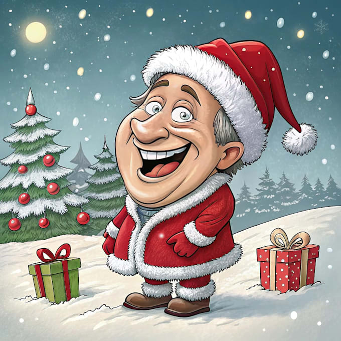 design unique christmas cartoon caricature