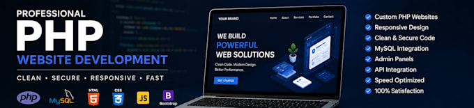 develop a custom PHP website with clean and secure code
