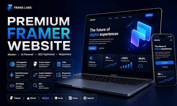 build a premium framer website with ai, SEO and custom animations