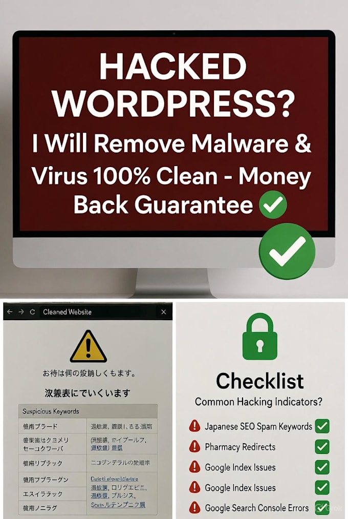 fix hacked wordpress site, bugs fixes, malware remove fastly