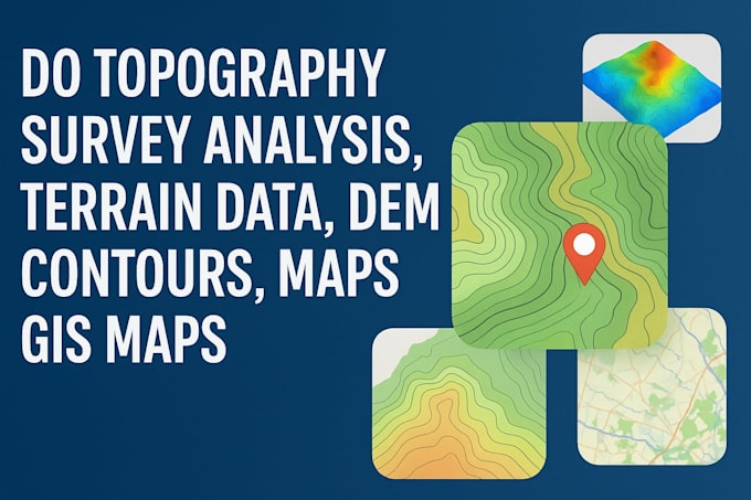 do topography survey analysis, terrain data, dem, contours, maps, gis maps
