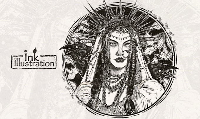 draw creative illustration, line art, vintage engraving sketch