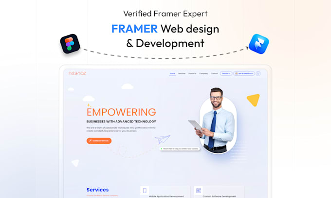 design and develop framer website, framer landing page, figma to framer