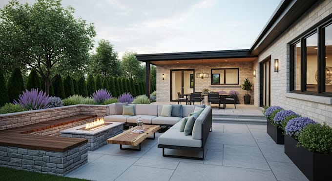 Layout Outdoor Design Design landscape design, outdoor layout, patio, and garden rendering by ...