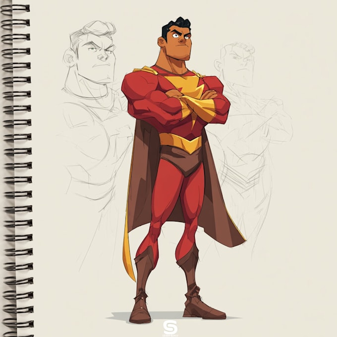 design your realistic superhero cartoonportrait