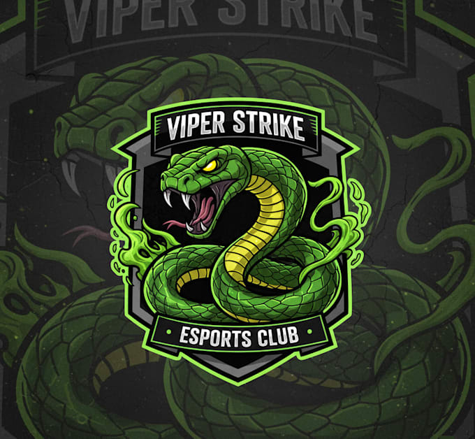 make snake mascot logo design with company