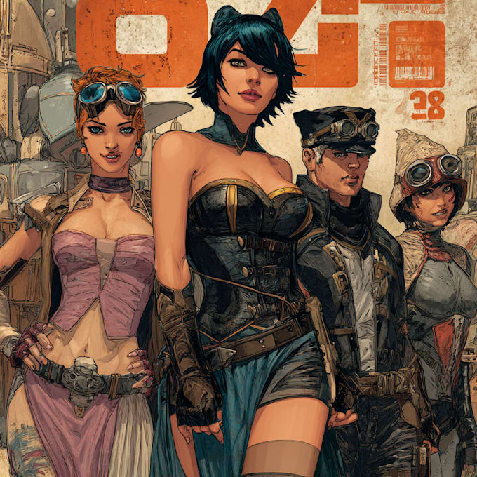 draw a cover art or comic cover art