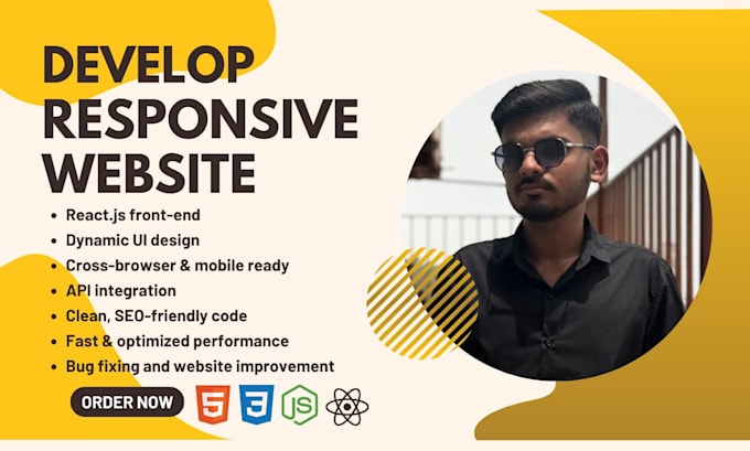 Develop stunning responsive websites using html css javascript and rea ...