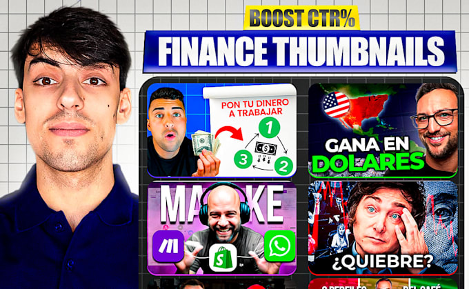 Create modern finance and business thumbnails that boost ctr by ...