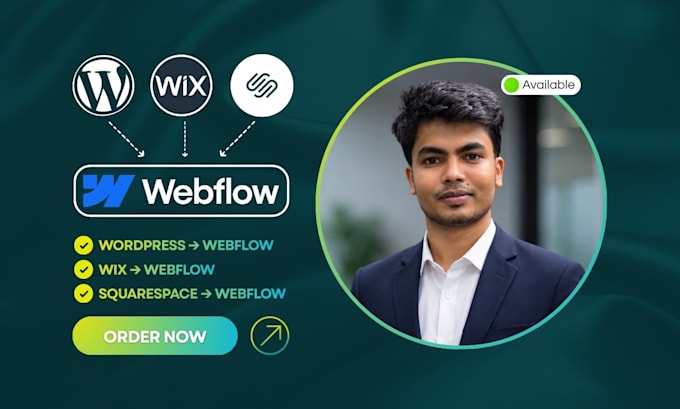 convert or rebuild your wordpress, wix, or squarespace site in webflow