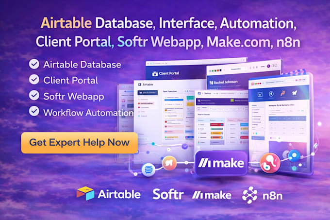 setup airtable database,  airtable automation, softr webapp, airtable expert