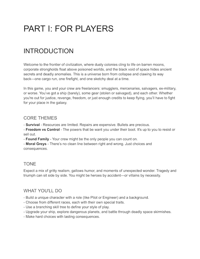 write custom lore, characters and environments for your games and stories