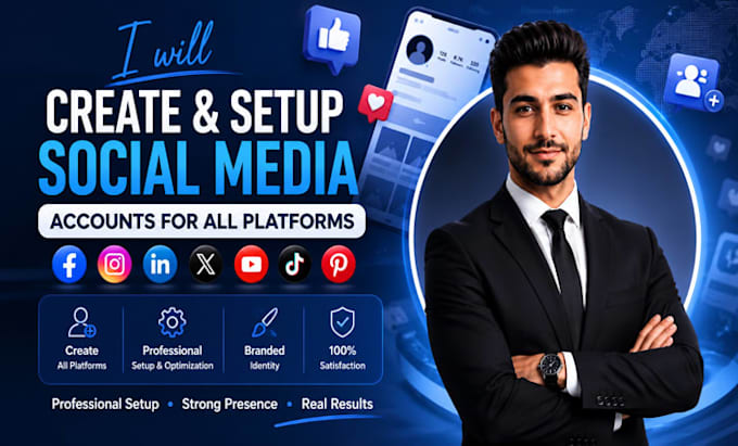 create and setup social media accounts for all platforms