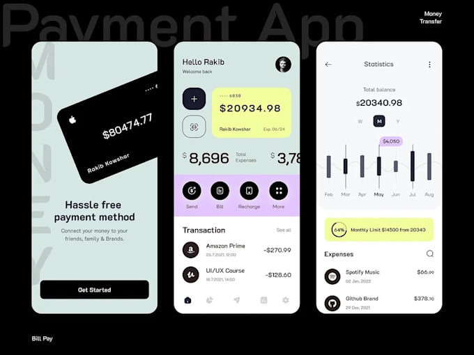 develop online payment app, money transfer app, wallet app, mobile banking app