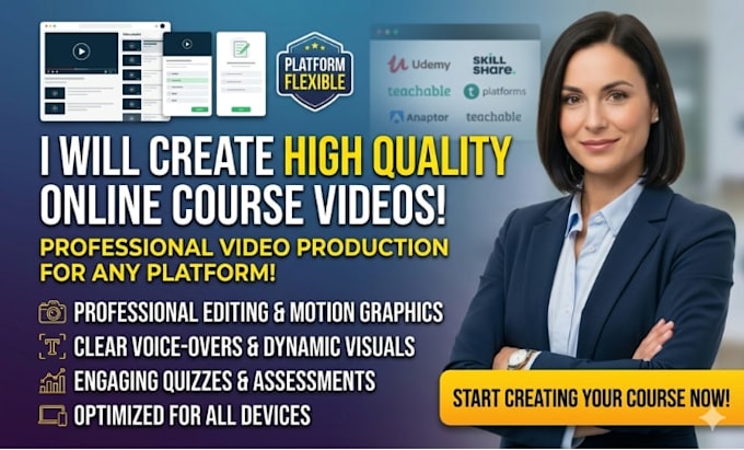 create high quality online course videos for any platform