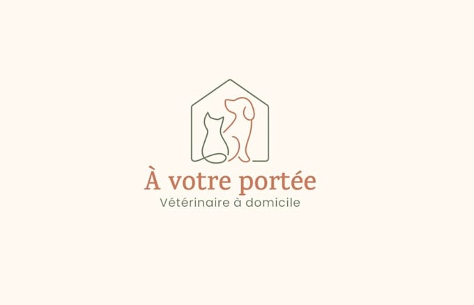 design mobile veterinary clinic dogs cats logo