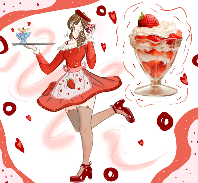 a professional full body original character concept art