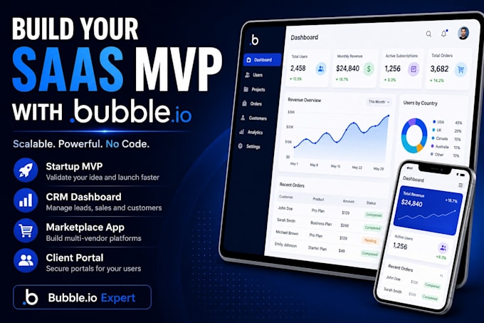 build your bubble io saas mvp web application