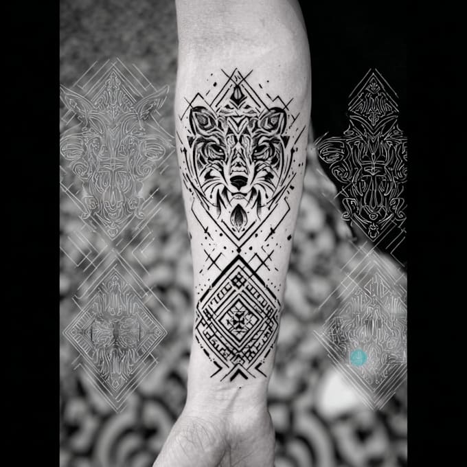 be exclusive tattoo design in blackwork style