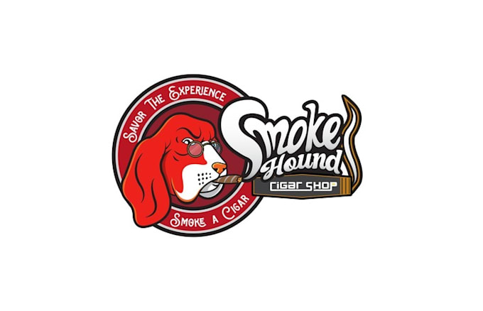 design unique cigar wisely smoke hound shop logo