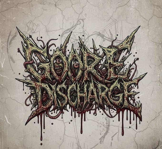 draw a custom  goregrind metal logo