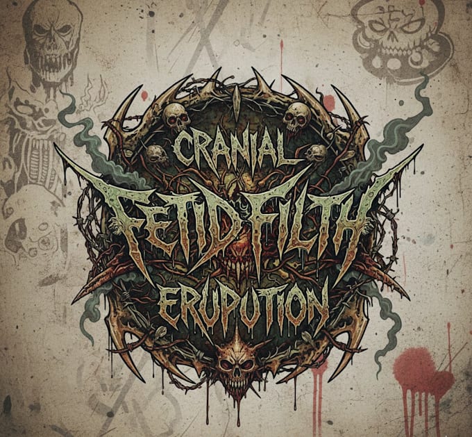 make a grindcore inspired death metal logo