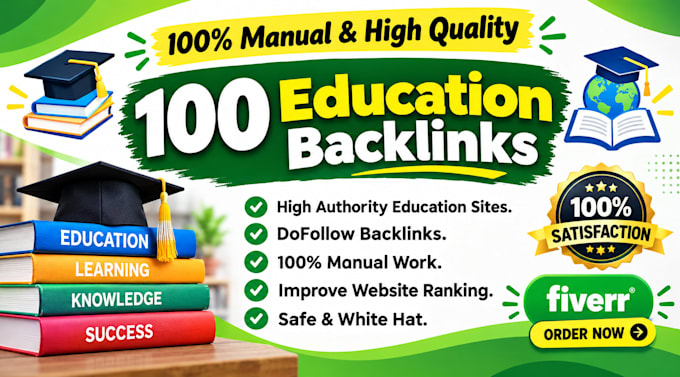 manually create 100 high da educational link building backlinks for seo rank