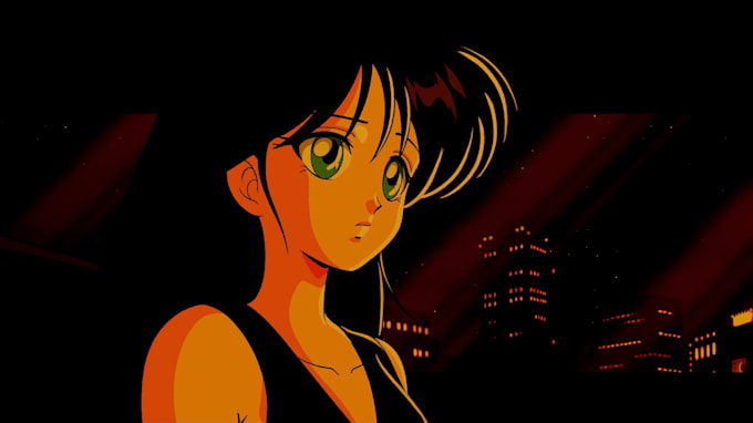 create 2d animation music video in 90s anime style