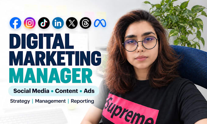 be your digital marketing manager and social media manager to grow your brand
