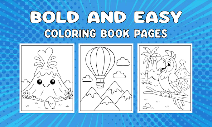 draw custom hand drawn bold and easy coloring book pages