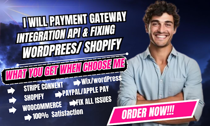 do payment gateway integration API paypal stripe with wordpress, wix, shopify