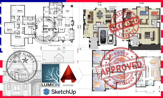 draw adu house plans, 2d floor plans, site plan, hvac, plot plan for city permit