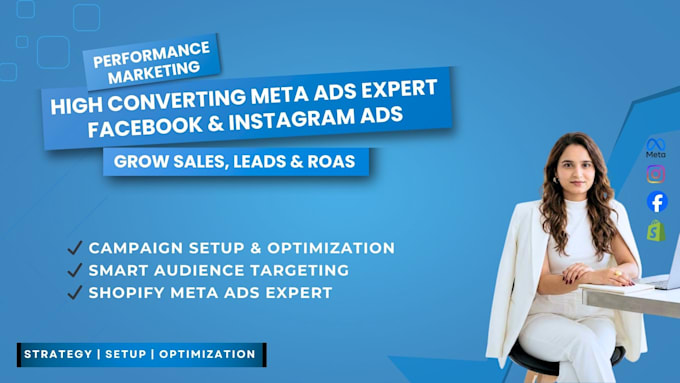 manage facebook and instagram ads as a meta ads expert for shopify store