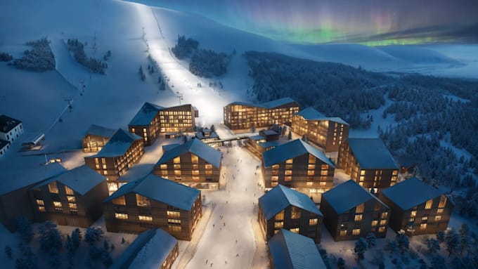 do 3d cgi unreal engine luxury resort, hotel, winter resort, masterplan design