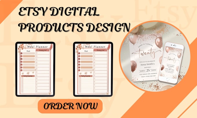 design etsy digital products for etsy shop
