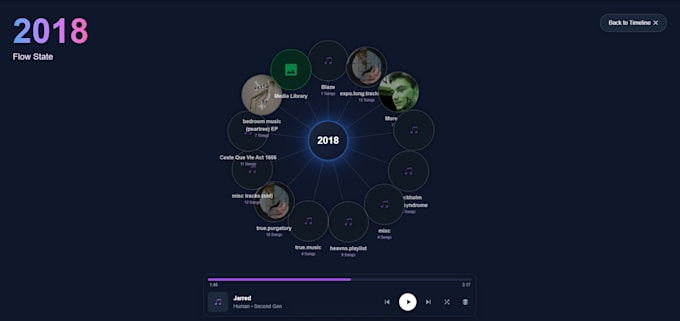 design a cinematic interactive website for music artists