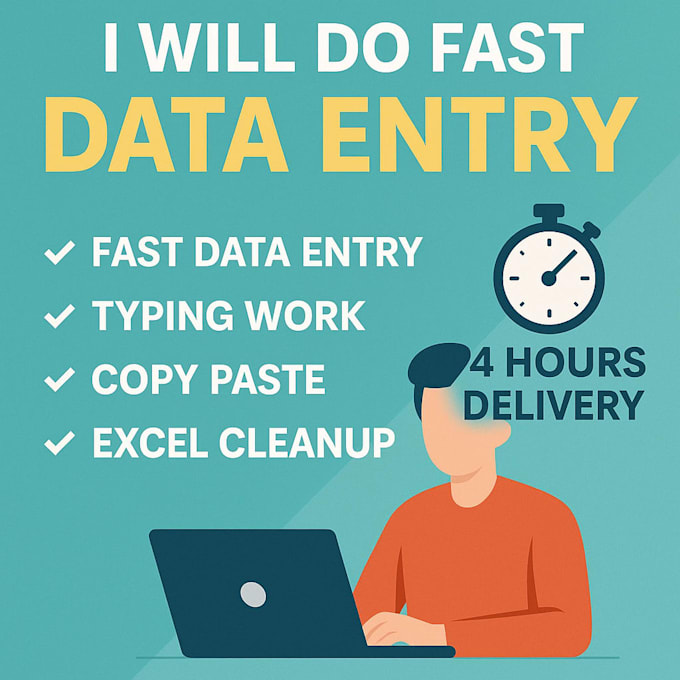 do fast data entry, typing work, copy paste
