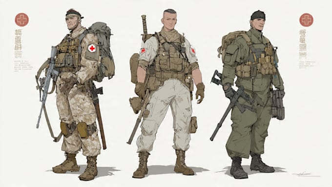 design military and shooter characters or props