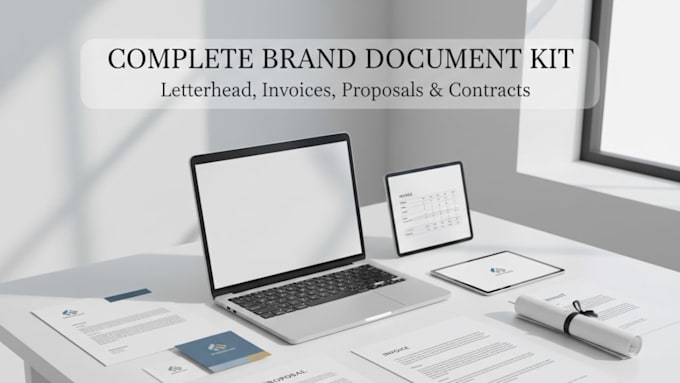 Company letterhead brand document kit invoice design contract templates ...