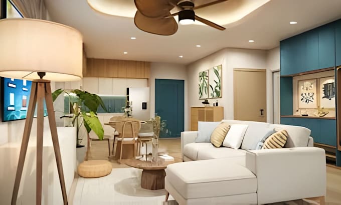 Design high quality interior, 3d rendering, architecture and modern 3d ...