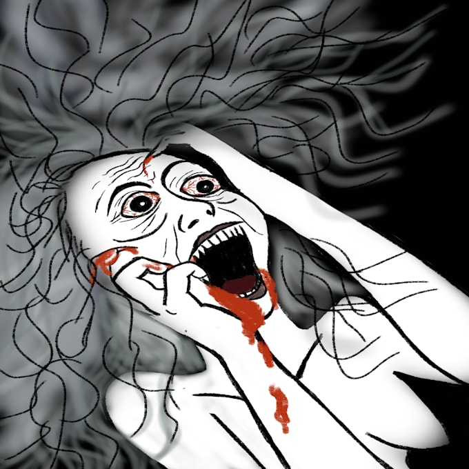 dark atmospheric horror illustrations