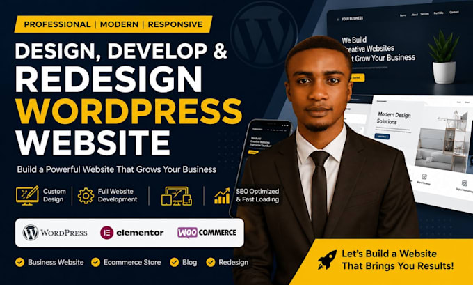 design, develop and redesign a professional wordpress website