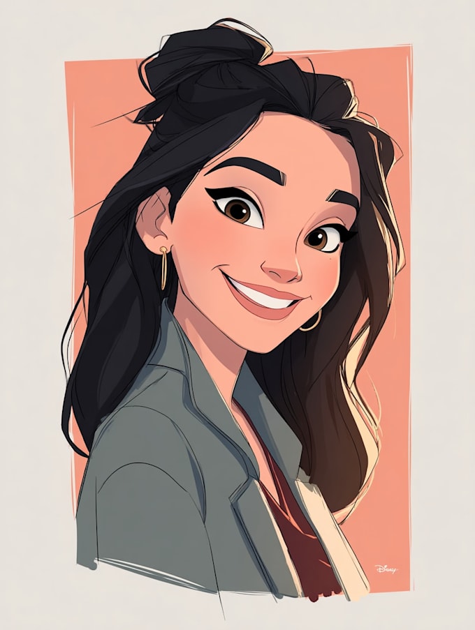 make a disney children cartoon illustration