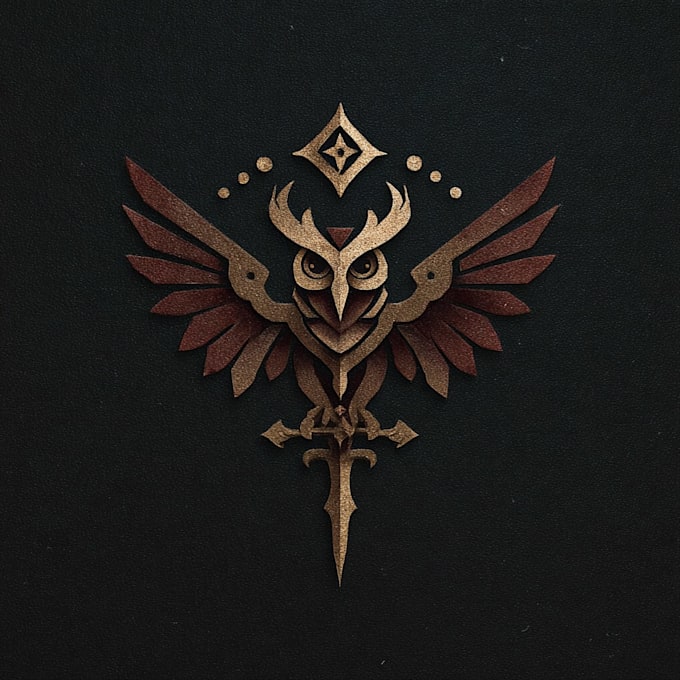 create a professional fantasy, rpg, medieval and rustic logo