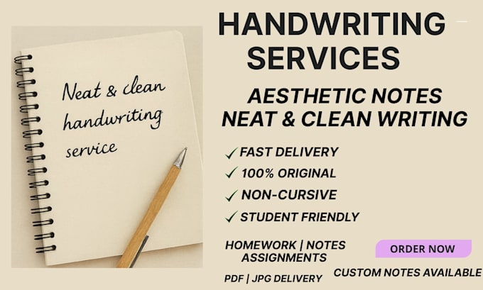 provide neat, aesthetic handwritten notes and assignments