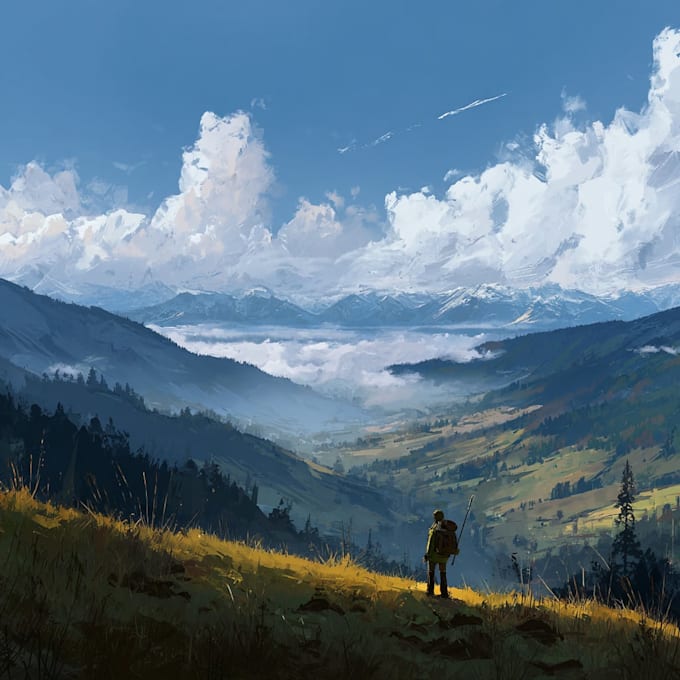 draw the landscape illustration or concept art