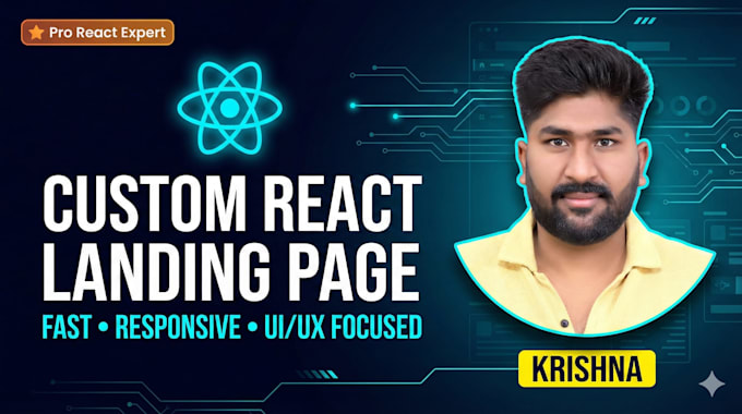 create a custom react landing page responsive UI UX design